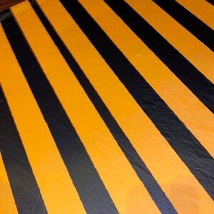 Halloween rectangle table cover backdrop party decor black orange stripes​